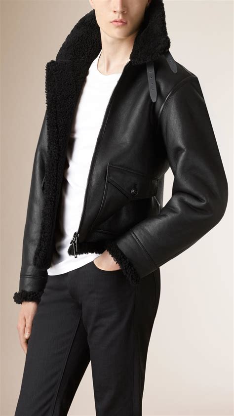 burberry men's shearling jacket.